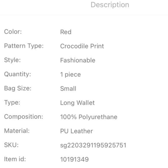 Embossed Red Wristlet Long Wallet - Picture 6 of 7